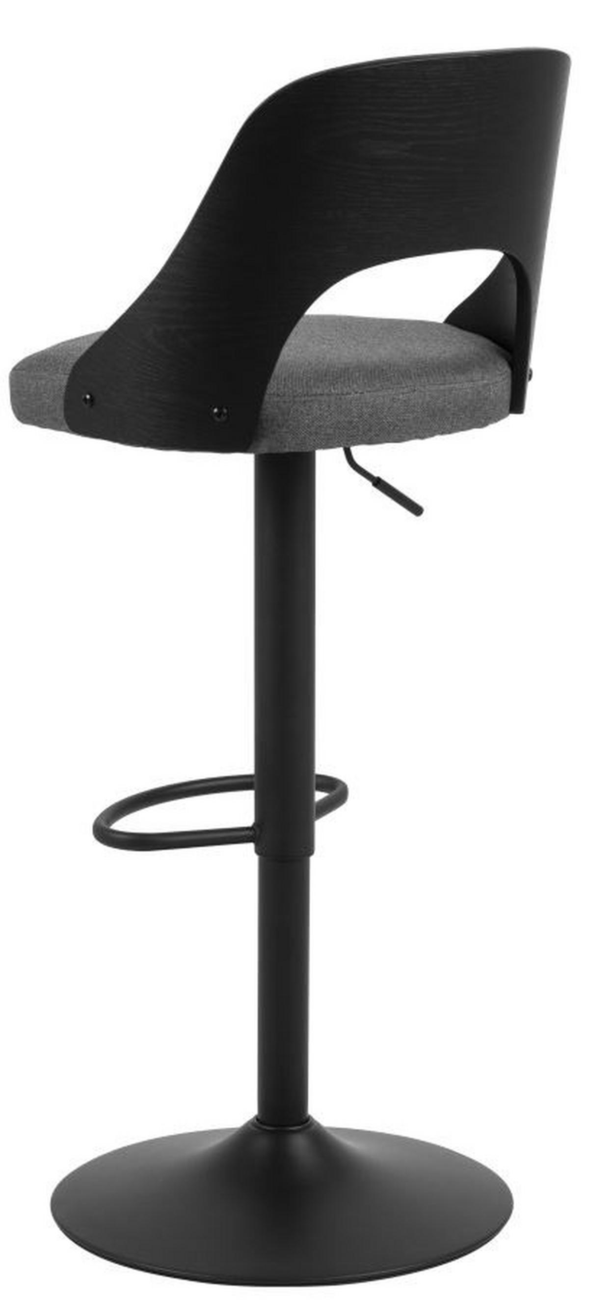 Barhocker höhenverstellbar Lucy Dunkelgrau - Dunkelgrau/Schwarz, MODERN, Holz/Textil (47/113/50,5cm) - MID.YOU