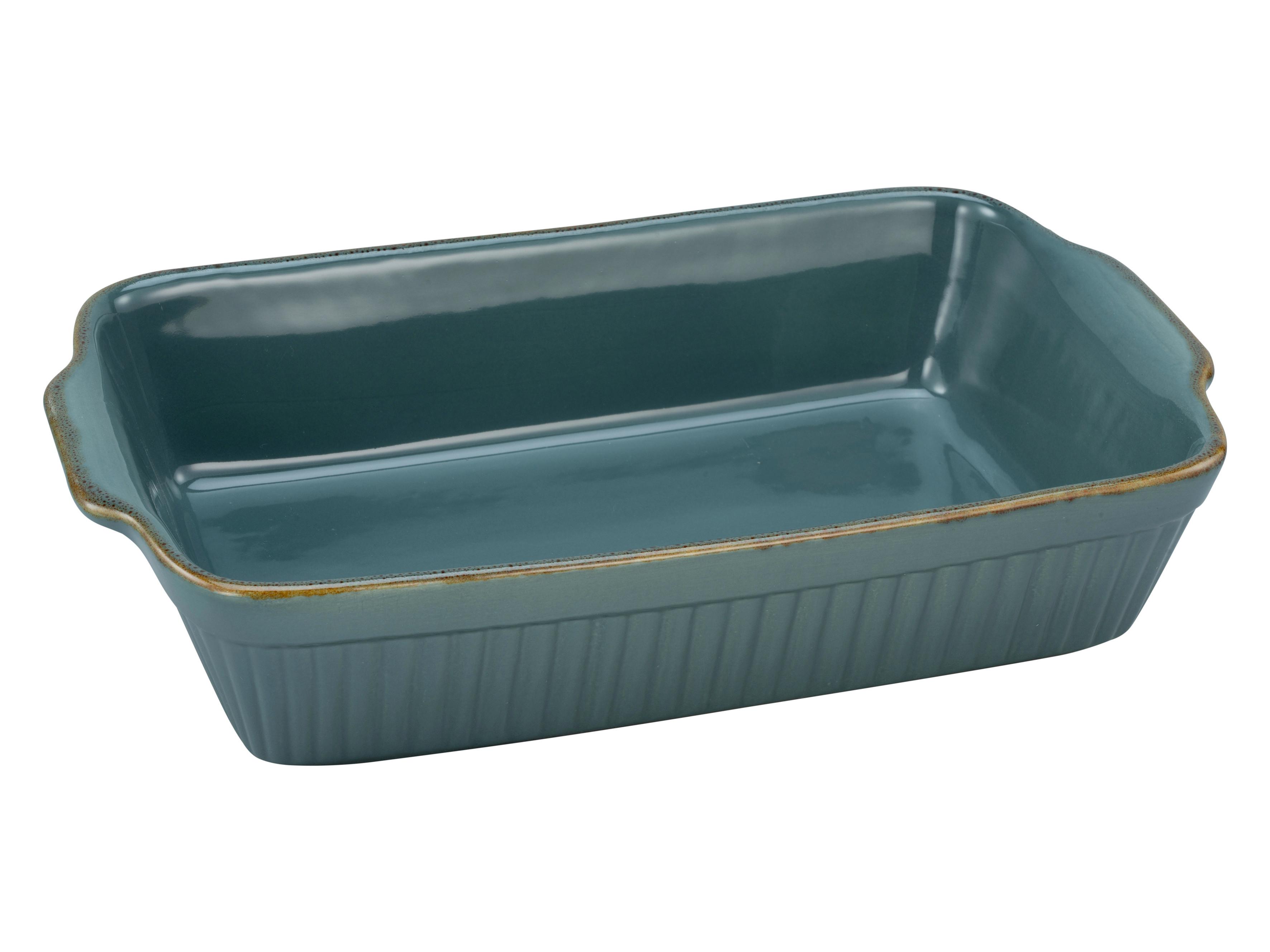 Auflaufform Keramik Classic L/B/H: ca. 34/20/7,5 cm - Petrol, KONVENTIONELL, Keramik (34/20/7,5cm) - Creatable