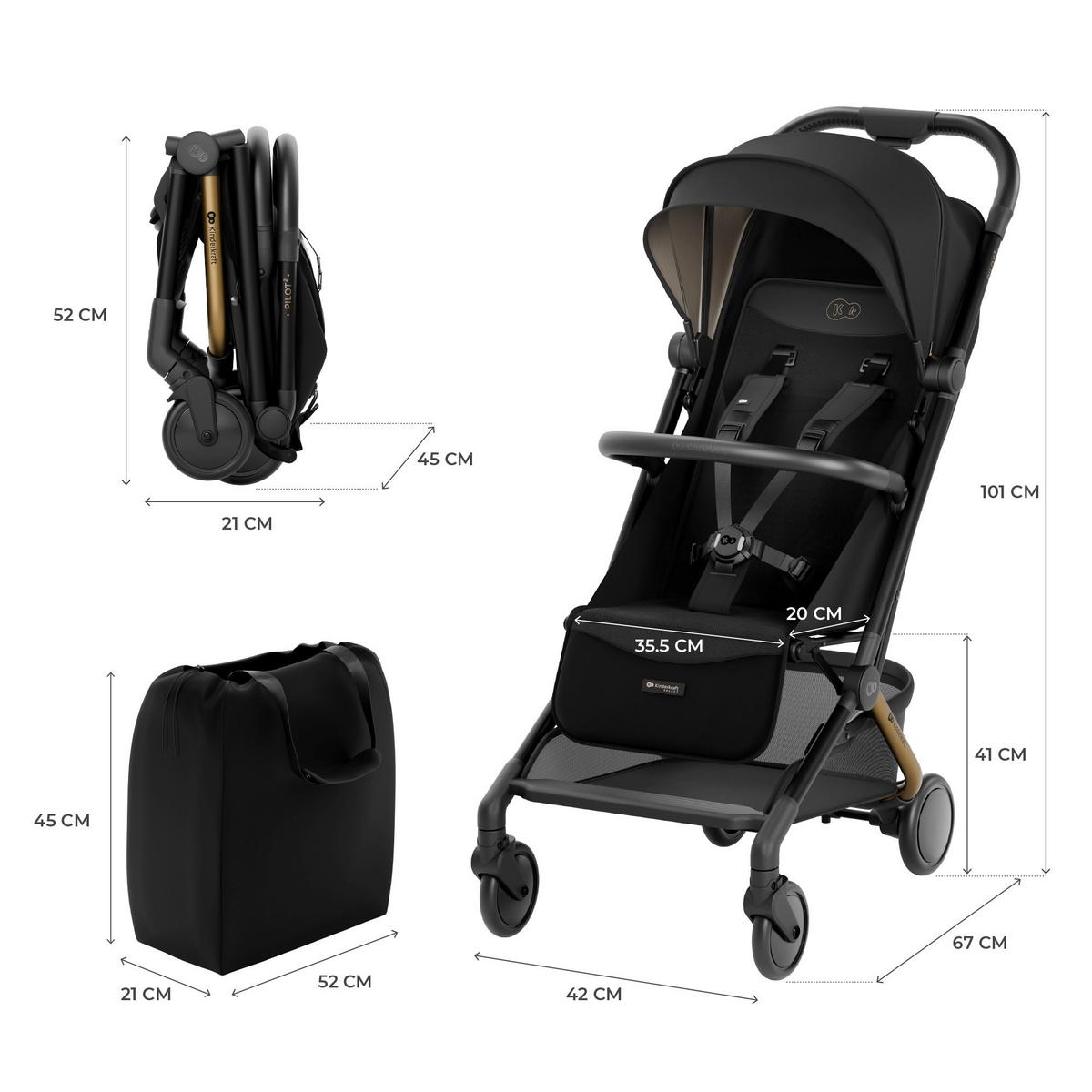 Buggy schwarz PILOT 2 - Schwarz, Basics, Kunststoff/Textil (67/42/101cm) - Kinderkraft
