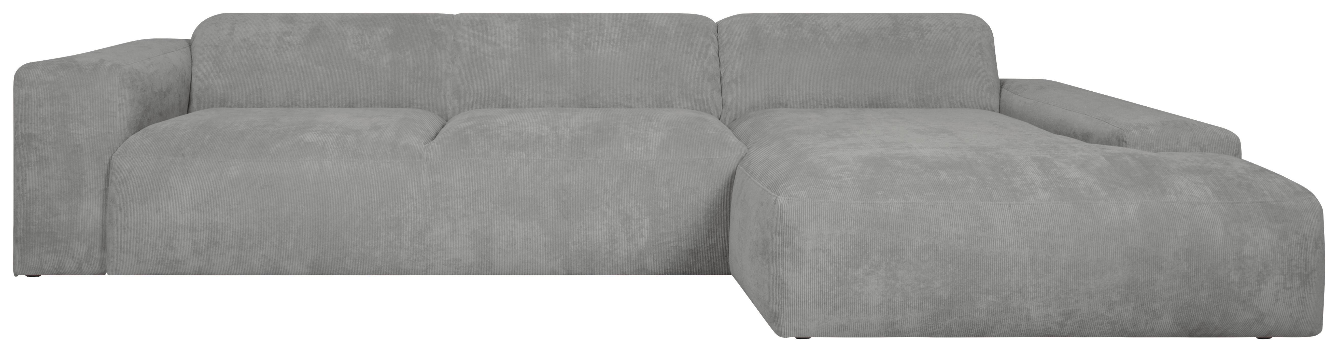ECKSOFA Hannah Hellgrau 343x170 cm - Hellgrau/Schwarz, Design, Textil (343/170cm) - MID.YOU
