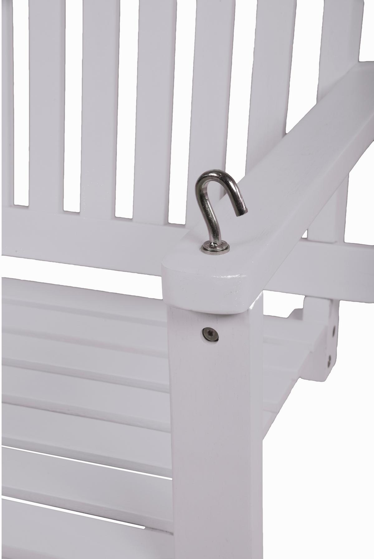 Gartenbank Eukalyptusholz 2-Sitzer Augusta Hängend - Eukalyptusholzfarben/Goldfarben, Basics, Holz/Metall (130/57/63cm) - Gardenson