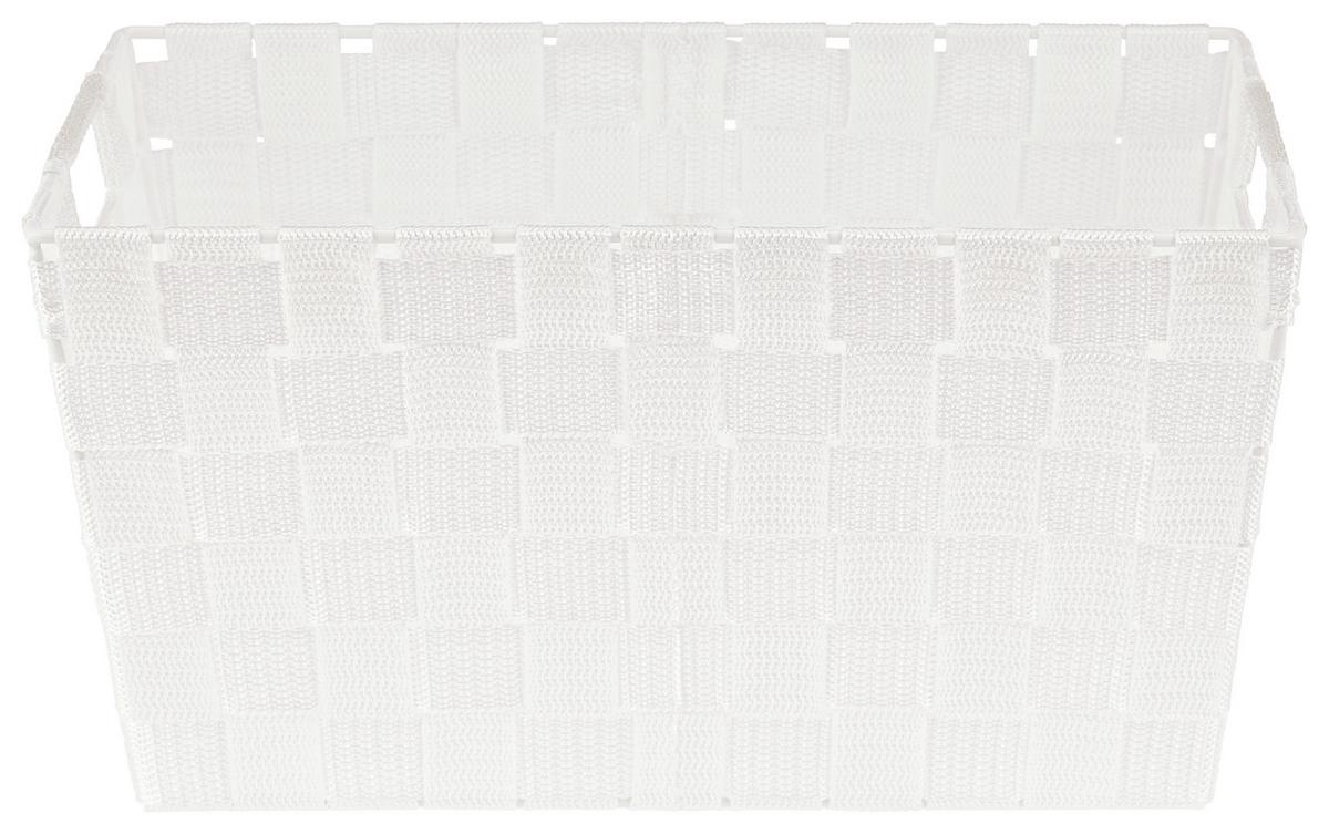 Aufbewahrungskorb Carolyn 36x17x23 cm Kunststoff Weiß - Türkis/Rosa, Basics, Kunststoff (36/17/23cm) - Ondega