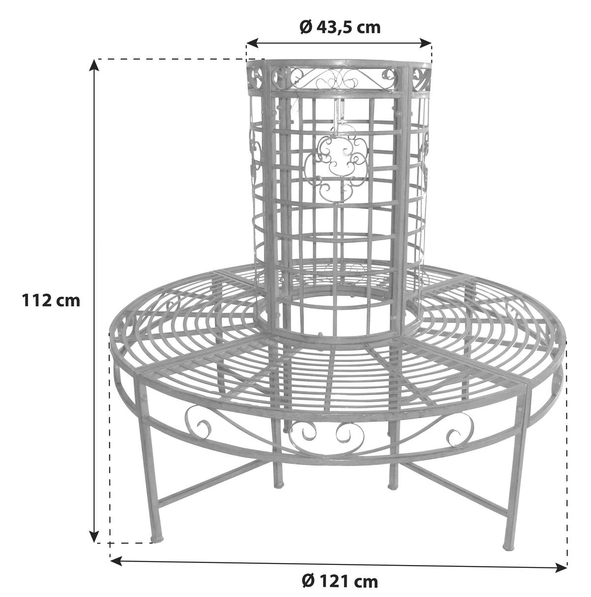 Baumbank Metall 4-Sitzer Larissa Rund - Rostfarben, MODERN, Metall (121/112cm)