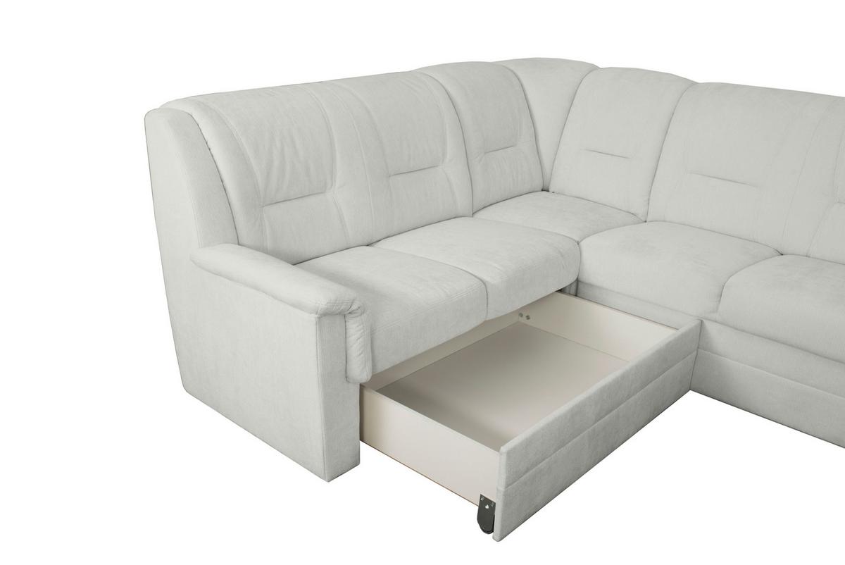 ECKSCHLAFSOFA Rafael, Hellgrau S: 279x224cm - Beige/Hellgrau, Trend, Textil (279/224cm)