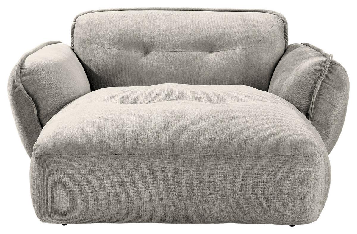 XXL-Sessel Fluffy, Silberfarben B: 182 cm - Silberfarben/Schwarz, MODERN, Textil (182/87/184cm) - Trendmanufaktur