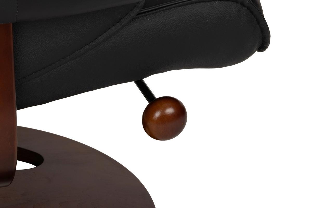 Relaxsessel Calm Schwarz B: 76 Cm - Walnussfarben/Schwarz, Basics, Leder/Holz (76/106/90cm) - Livetastic