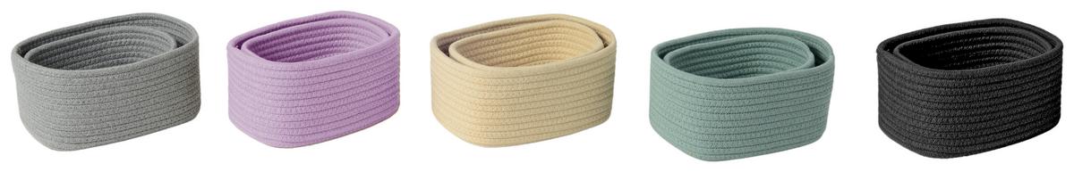 2-dílná sada košů LARISSA -BASED- - šedá/černá, Konvenční, textil - Based