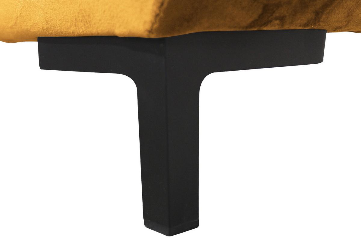 Eckschlafsofa Bello Gelb Mit Schlaffunktion Ottomane Rechts - Gelb/Schwarz, Design, Textil (277/187cm) - Livetastic