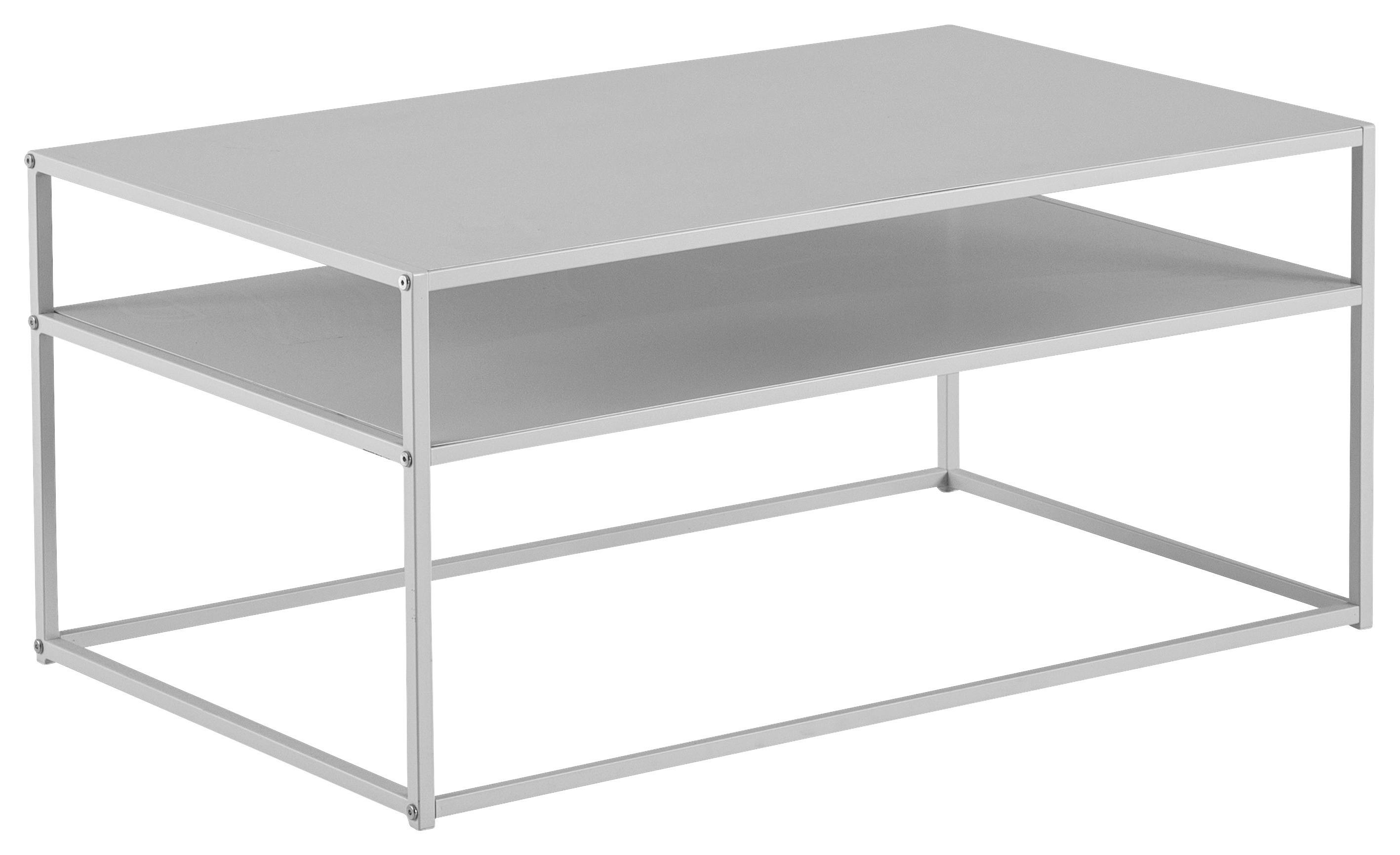 Couchtisch Schwarz L: 100 cm - Weiß, Design, Metall (100/60/45cm) - MID.YOU