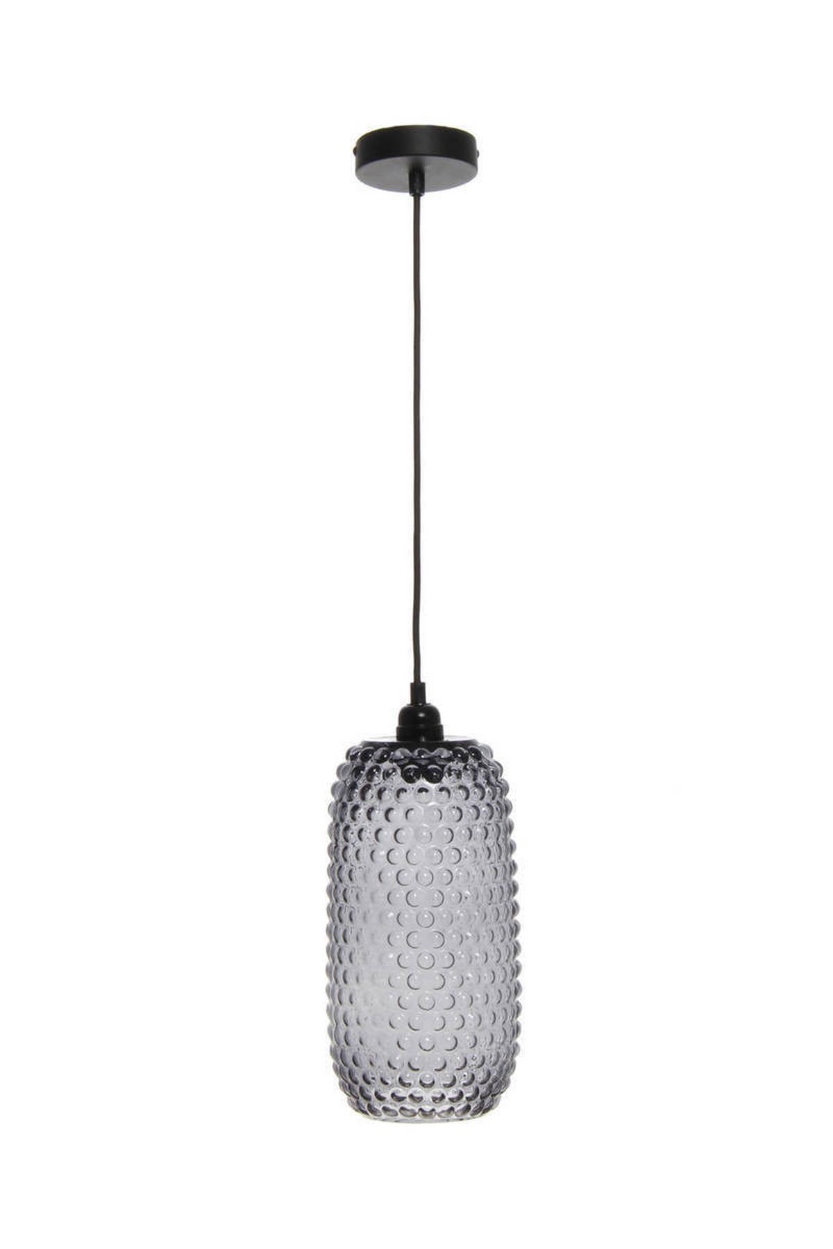 Hängeleuchte Irina H: 34 cm 1-Flammig - Grau, Trend, Glas (15/34/15cm) - Kayoom