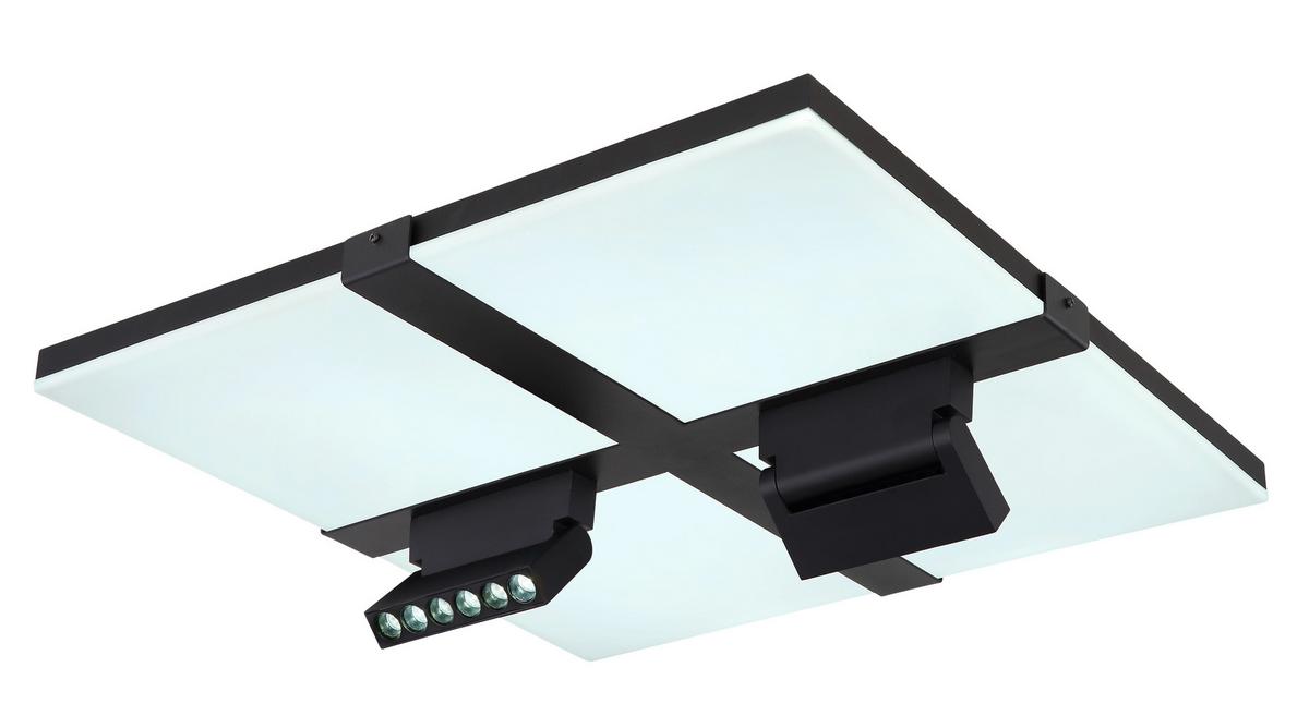 LED-Deckenleuchte 48118-30 - Opal/Schwarz, Design, Kunststoff/Metall (45/45/16,1cm) - Globo