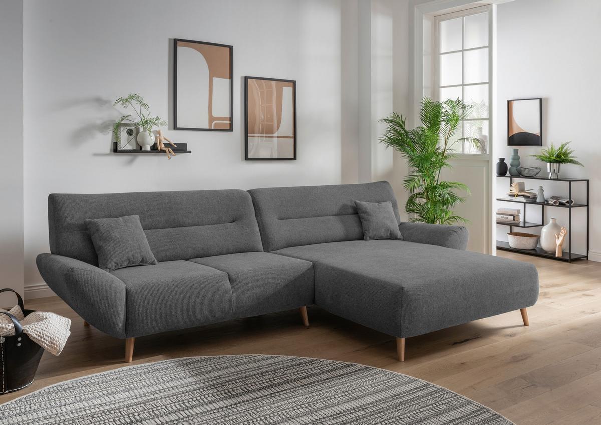 Ecksofa Drago Anthrazit S: 290/166 Cm - Wildeiche/Anthrazit, MODERN, Holz/Textil (290/166cm) - MID.YOU