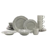 Kombinovaná souprava Arianne, 20 dílná pro 4 osoby - šedá, Basics, keramika - Creatable