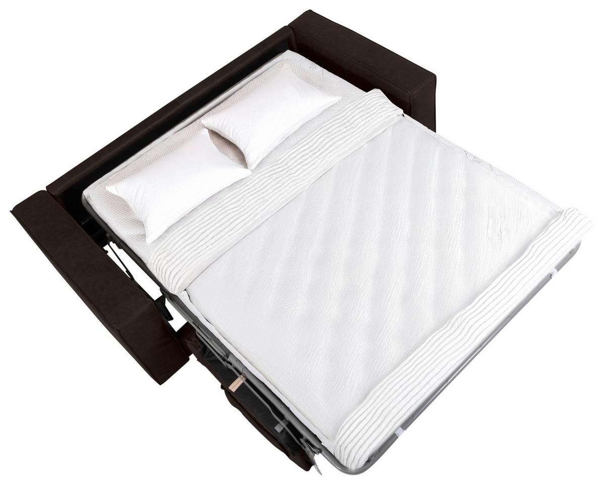 Schlafsofa Texas Dunkelbraun Anilinleder, B: 203 Cm - Dunkelbraun, Design, Leder (203/85/99cm) - MID.YOU