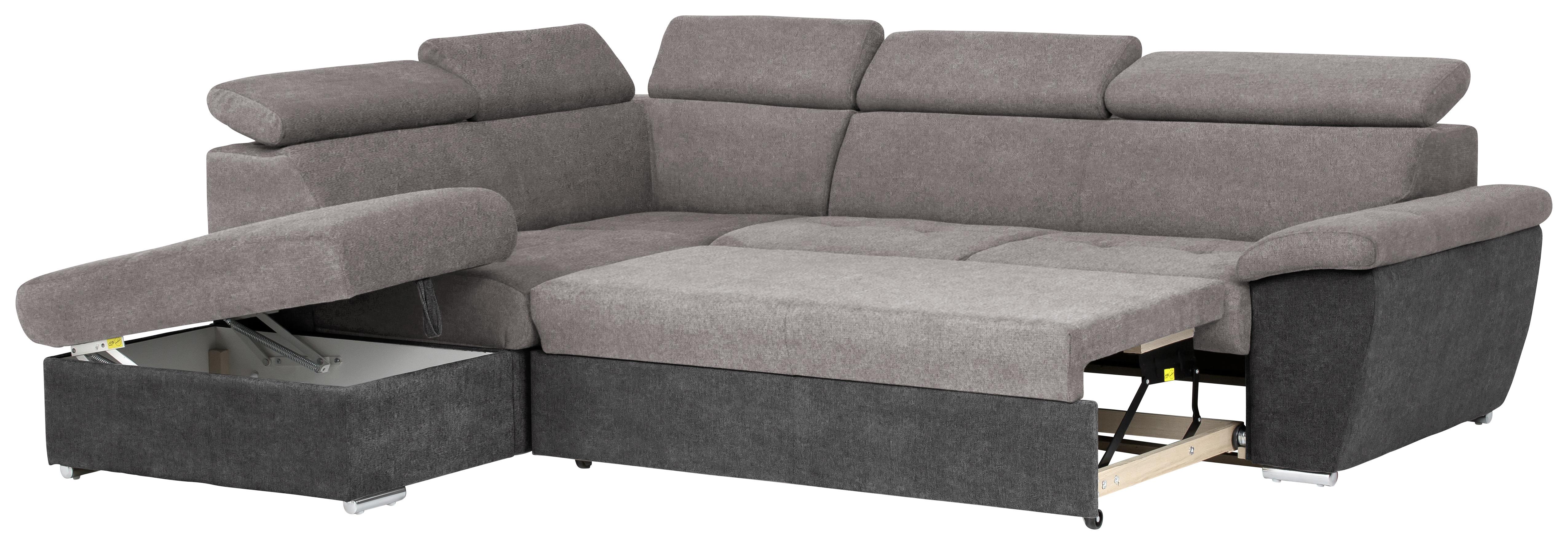 Livetastic Ecksofa mit Schlaffunktion und Bettkasten Antero Dunkelbraun