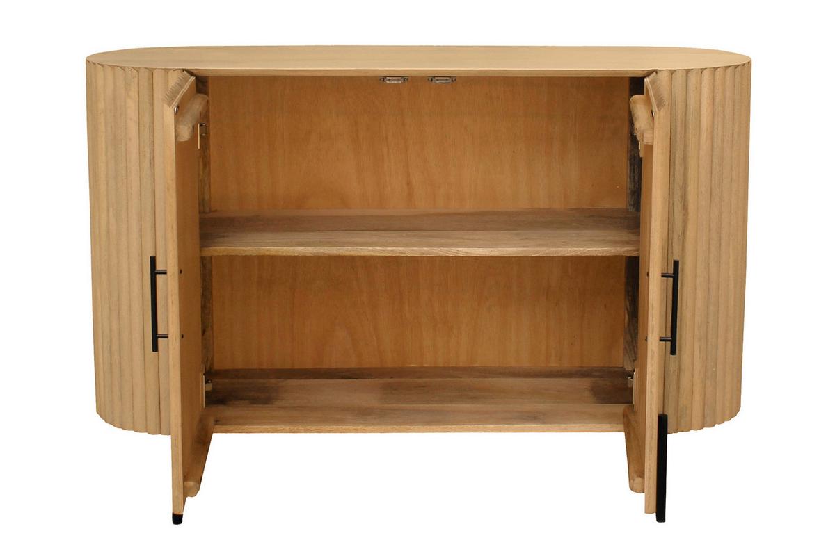 KOMMODE Schwarz/Naturfarben B: 120cm - Schwarz/Naturfarben, Design, Holz/Metall (120/80/40cm) - MID.YOU