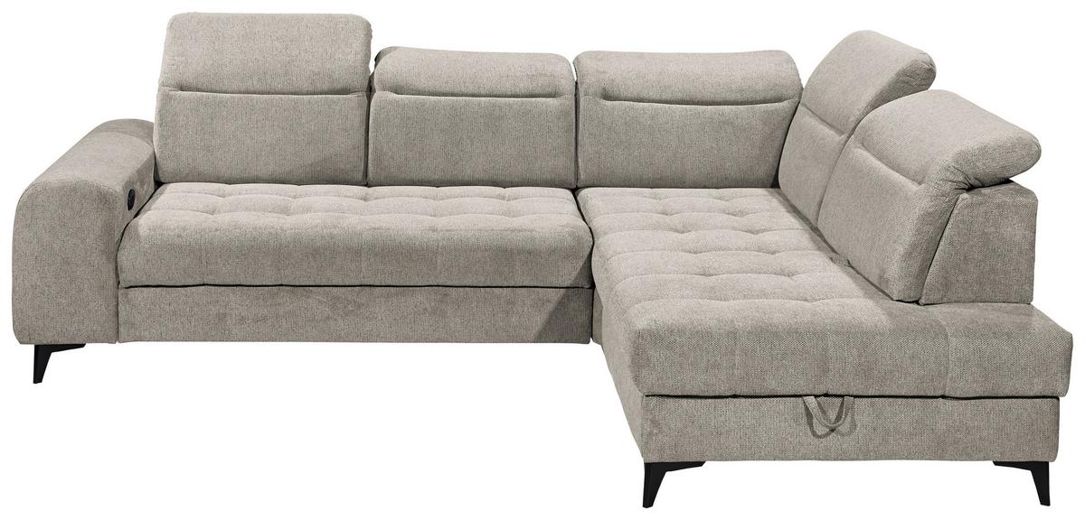 Ecksofa Rockdale Grau S: 282x200 Cm - Schwarz/Grau, KONVENTIONELL, Textil (282/200cm) - MID.YOU
