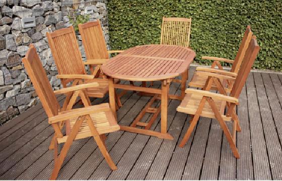 Gartenmöbel Set 7-Tlg. Stockholm aus Eukalyptusholz - Braun, Basics, Holz - Gardenson