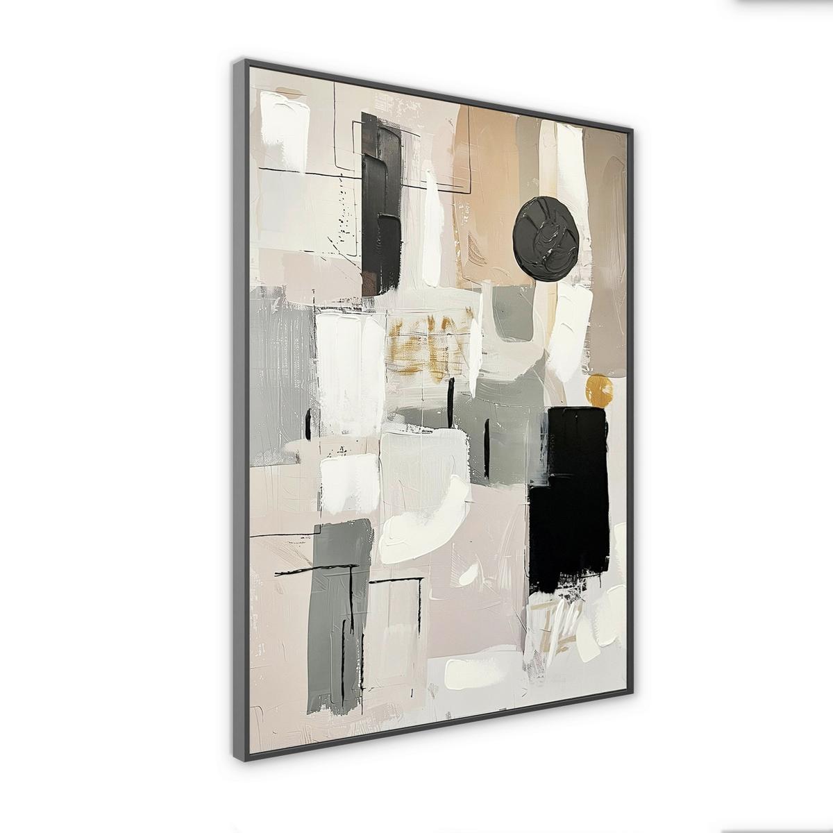 OBRAZ NA PLÁTNE MEETING - viacfarebná, Basics, drevo/textil (70/100cm)