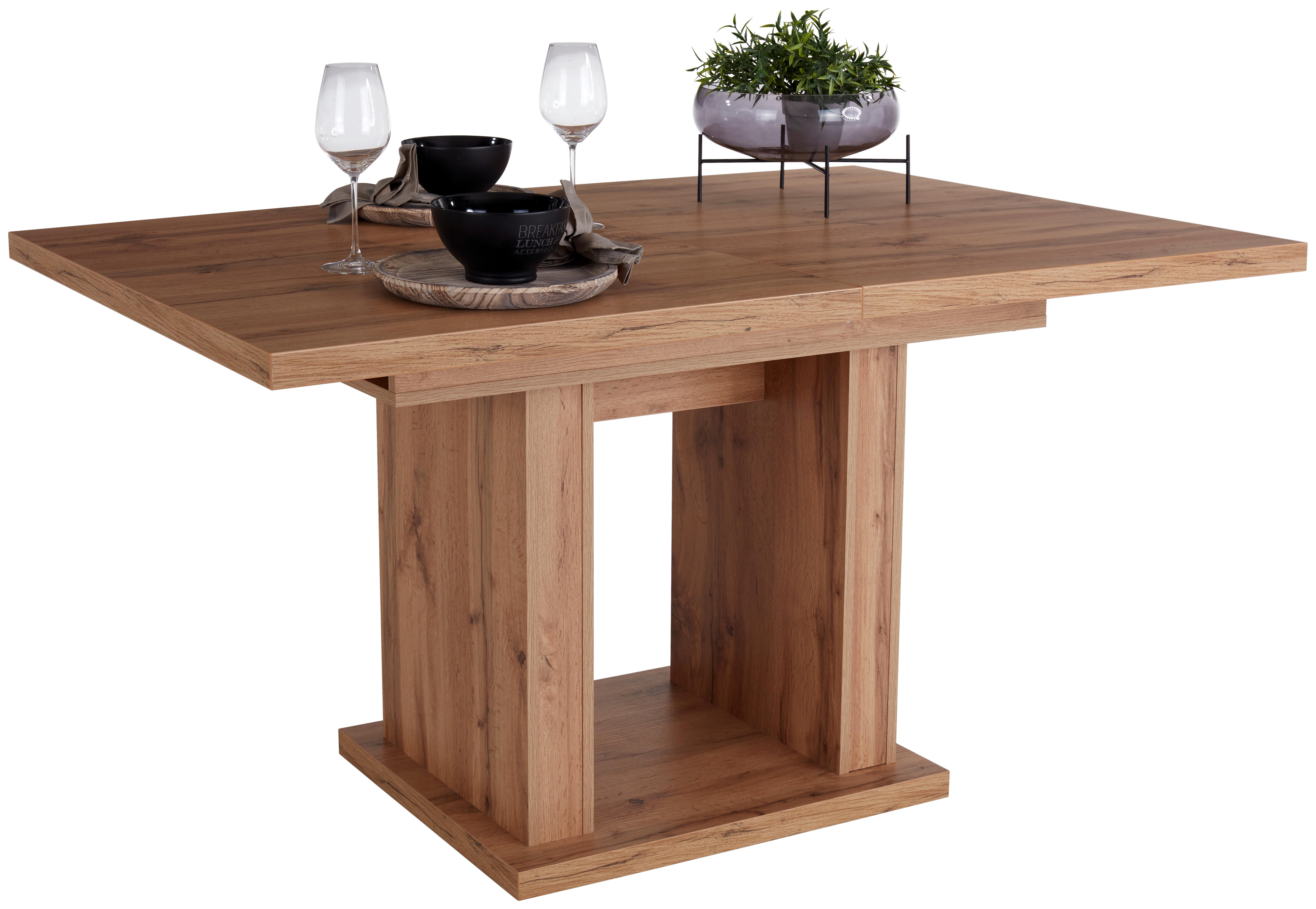 Výsuvný Stôl Patrik 150 Az - farby dubu, Konvenčný, kompozitné drevo (150/76/90cm)