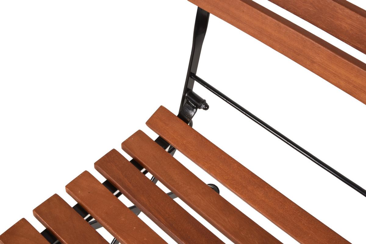 Gartenmöbel Set 5-Tlg. Wien Aus Echtholz, klappbar - Eukalyptusholzfarben/Schwarz, Basics, Holz/Metall (46/90/39cm) - Gardenson