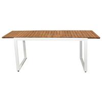 Gartentisch Ausziehbar Naxos Akazienholz/metall L 150-200cm - Weiß/Naturfarben, MODERN, Holz/Metall (150-200/90/74cm) - Gardenson