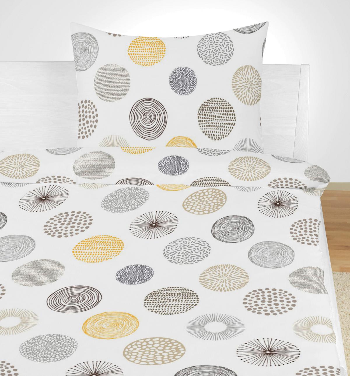 Bettwäsche 140x200 cm Natalia Bunt in verschiedenen Designs - Blau/Beige, KONVENTIONELL, Textil - Ondega
