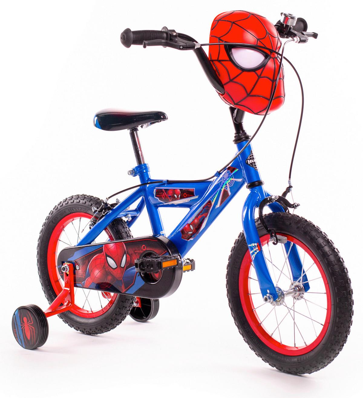 Kinderfahrrad mit Stützrädern Huffy Spider-Man 14 Zoll - Blau, Basics, Metall (53,3/96,5/73,7cm)