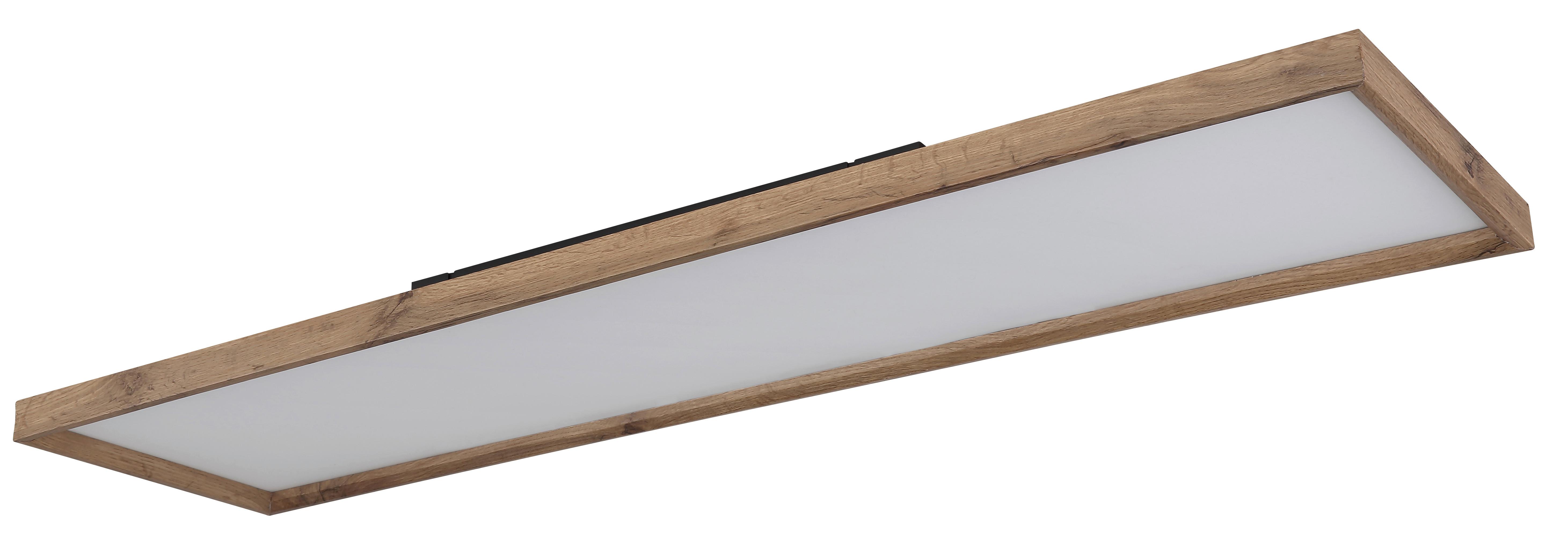 LED-DECKENLEUCHTE 41595D5 - Opal/Naturfarben, Natur, Holzwerkstoff/Kunststoff (120/30/8.5cm) - Globo