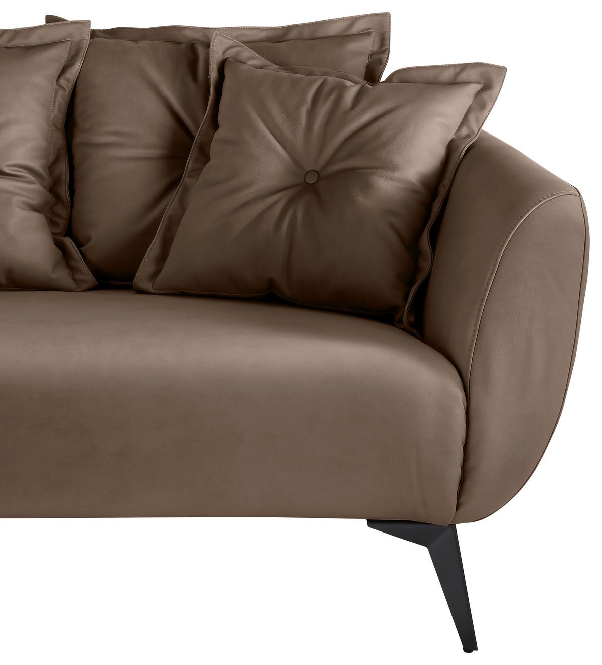 Ecksofa Baggio Braun S: 162x277 Cm - Schwarz/Braun, MODERN, Textil (162/277cm) - Livetastic