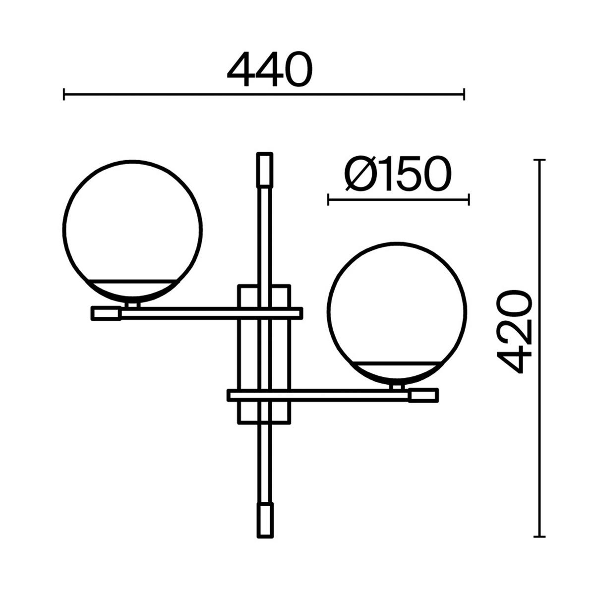 Wandleuchte Nostalgia - Goldfarben/Schwarz, Trend, Glas/Metall (17,5/42/44cm) - MAYTONI