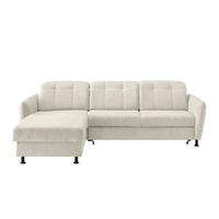 Ecksofa Minori Chenille Beige, S: 184x267 cm - Beige/Schwarz, MODERN, Textil (184/267cm) - Livetastic