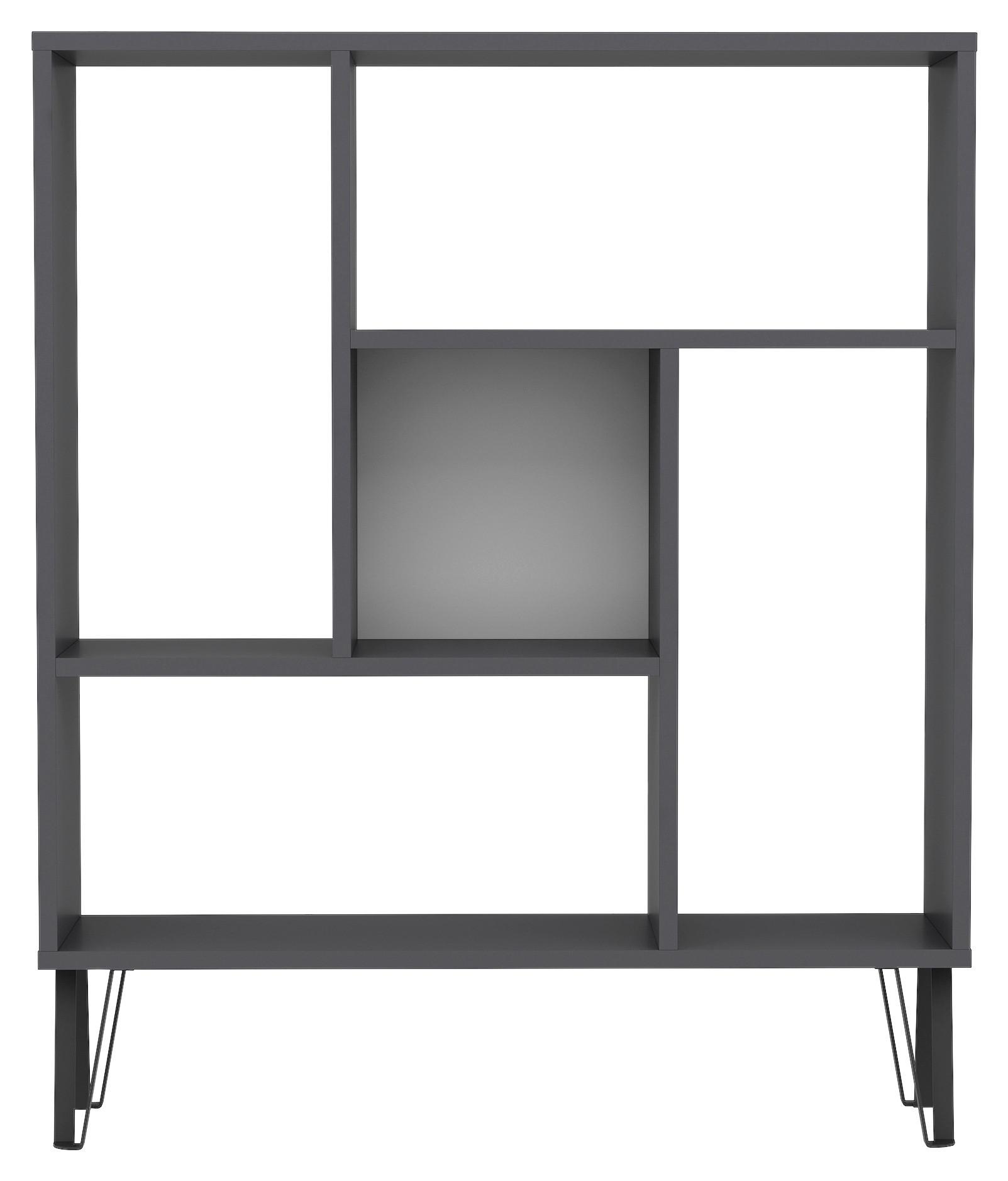REGÁL ARVEN - antracitová, Design, kompozitné drevo (90/107,8/25cm) - Livetastic