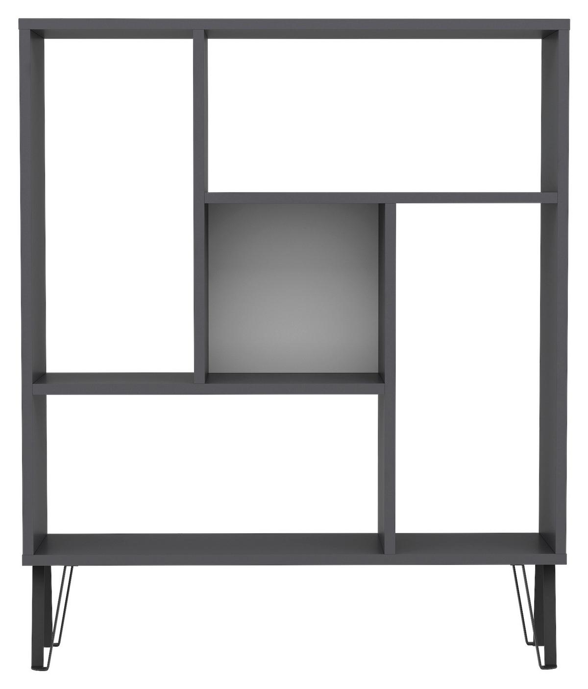 REGÁL ARVEN - antracitová, Design, kompozitné drevo (90/107,8/25cm) - Livetastic