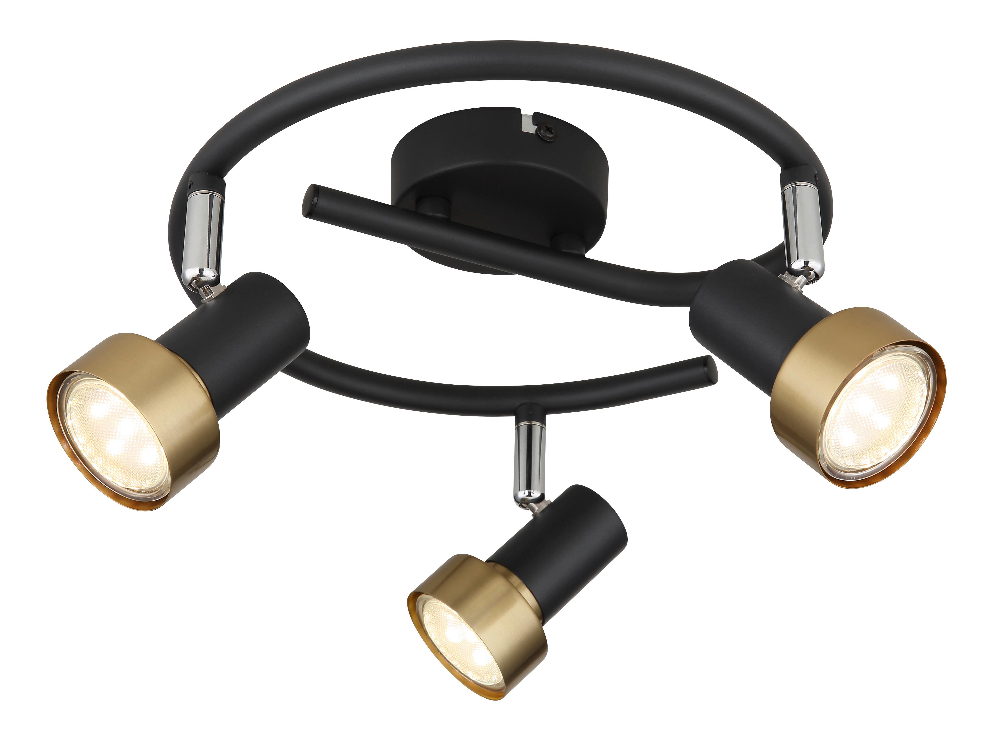 Strahler 57917-3g - Chromfarben/Goldfarben, KONVENTIONELL, Metall (25/13,3cm) - Globo