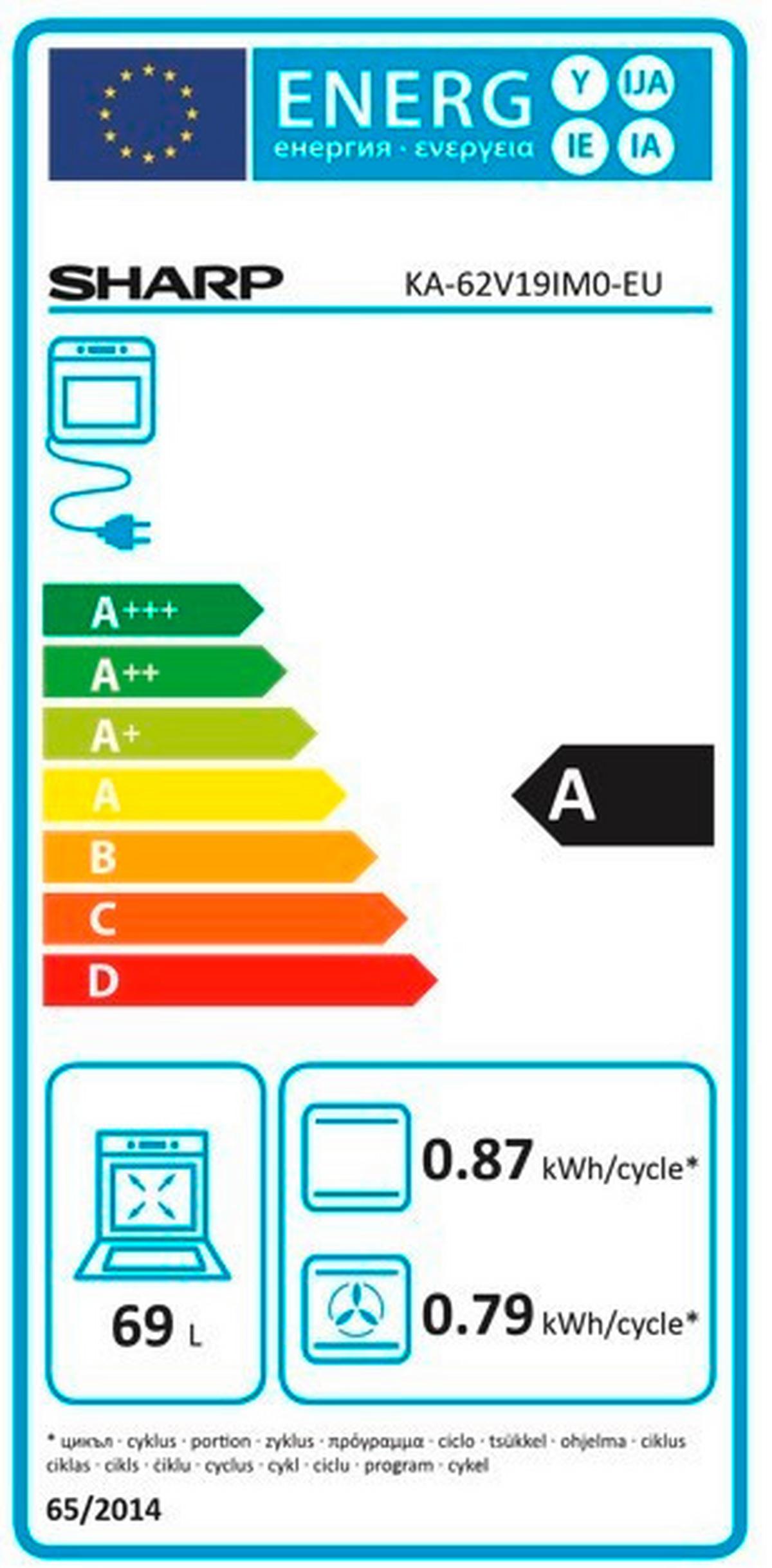 Einbauherd-Set B: 59,5 cm Elektro-Glaskeramik - Edelstahlfarben/Schwarz, Basics (59,5/59,5/57,5cm) - Sharp