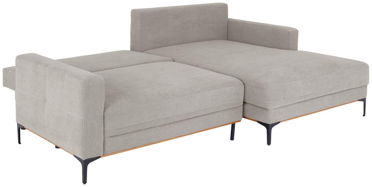 Rohová sedačka BERGAMO, pravá, béžová - černá/béžová, Moderní, kov/textil (238/162cm) - Ondega
