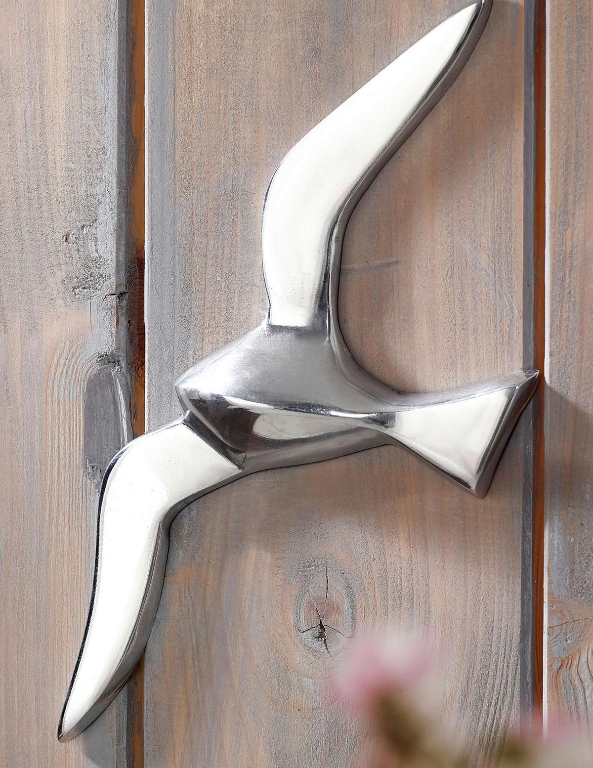 Wanddeko Wohnling Silber B: 13 cm - Silberfarben, MODERN, Metall (13/30/3cm) - MID.YOU
