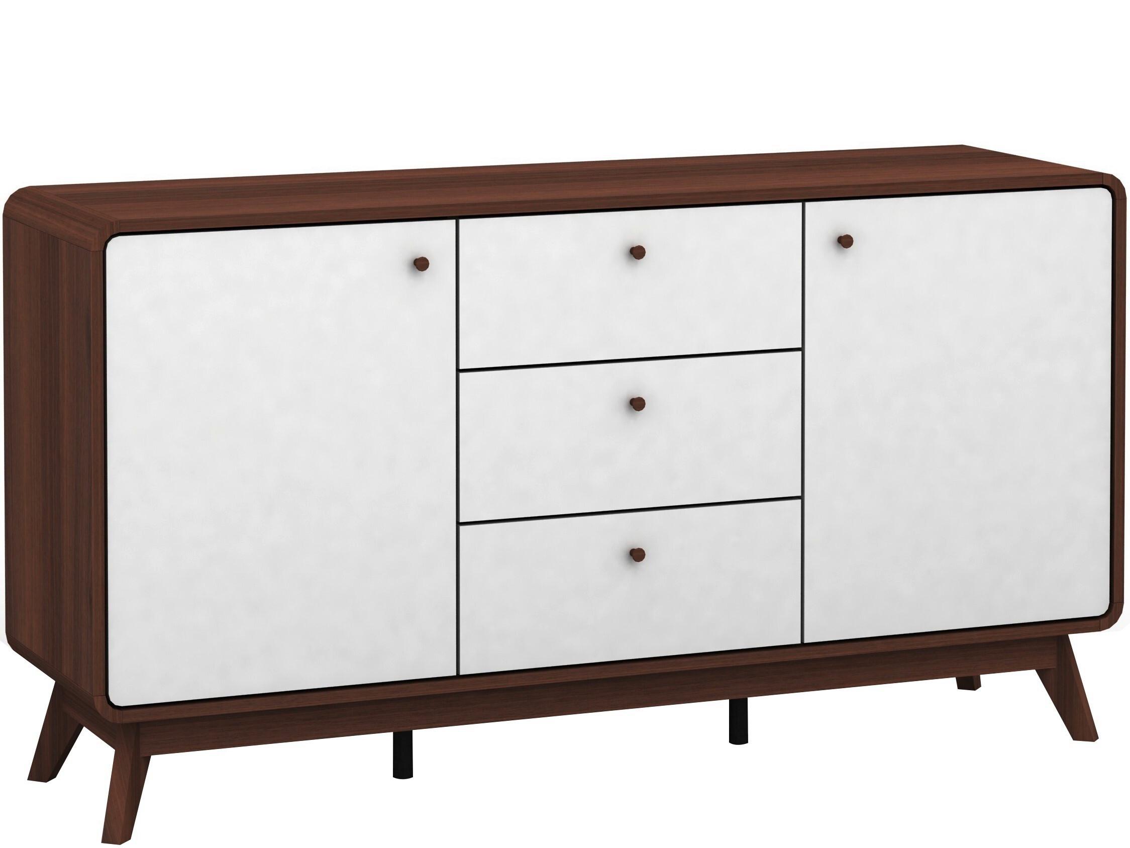 Siedeboard Cassie Weiß Eiche Dekor B: 140 cm - Walnussfarben/Weiß, Design, Holz/Holzwerkstoff (140/75/39cm) - MID.YOU