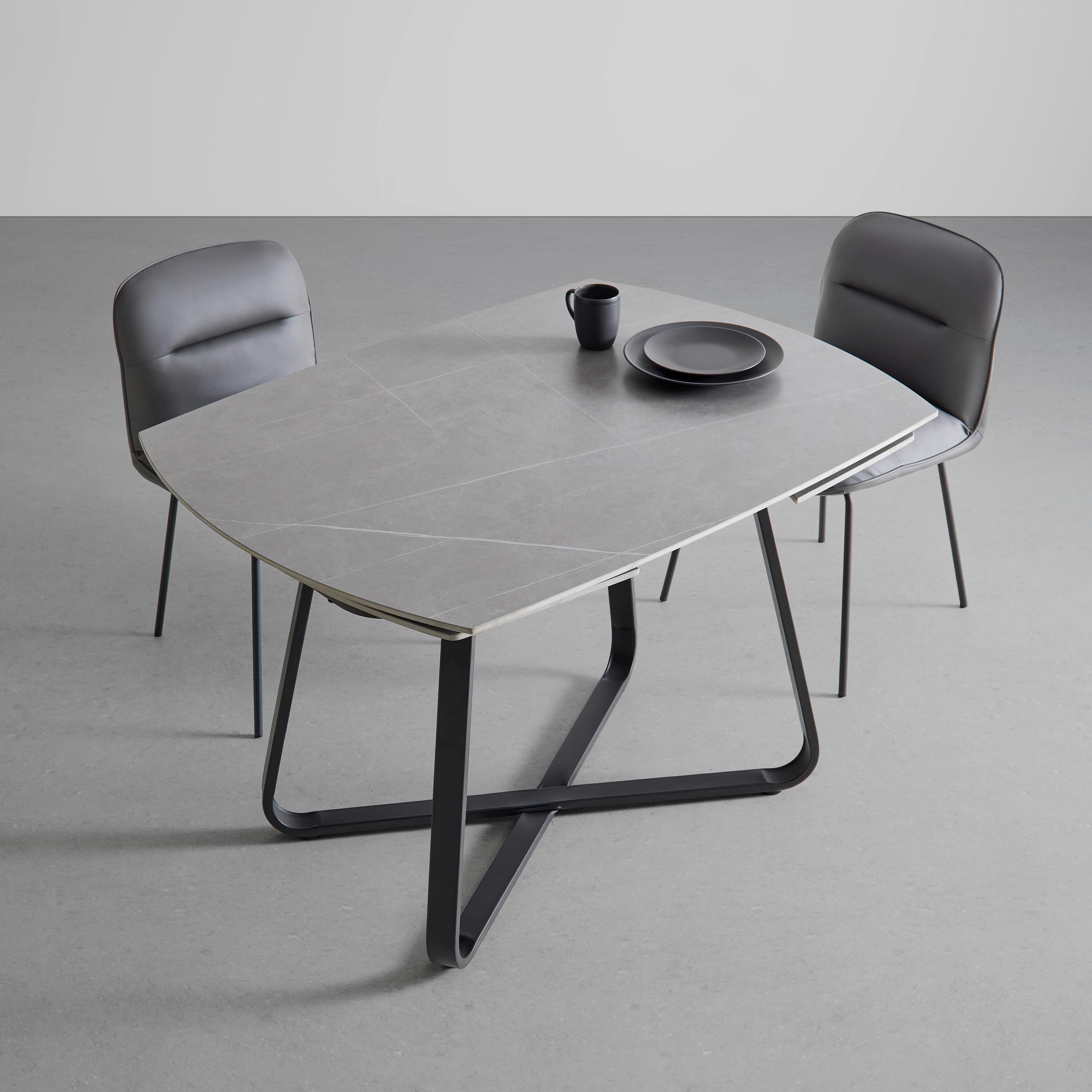 Rozkladací Jedálenský Stôl Matera 160-220 Cm - čierna, Moderný, kov/keramika (220-160/90/76cm) - Bessagi Home