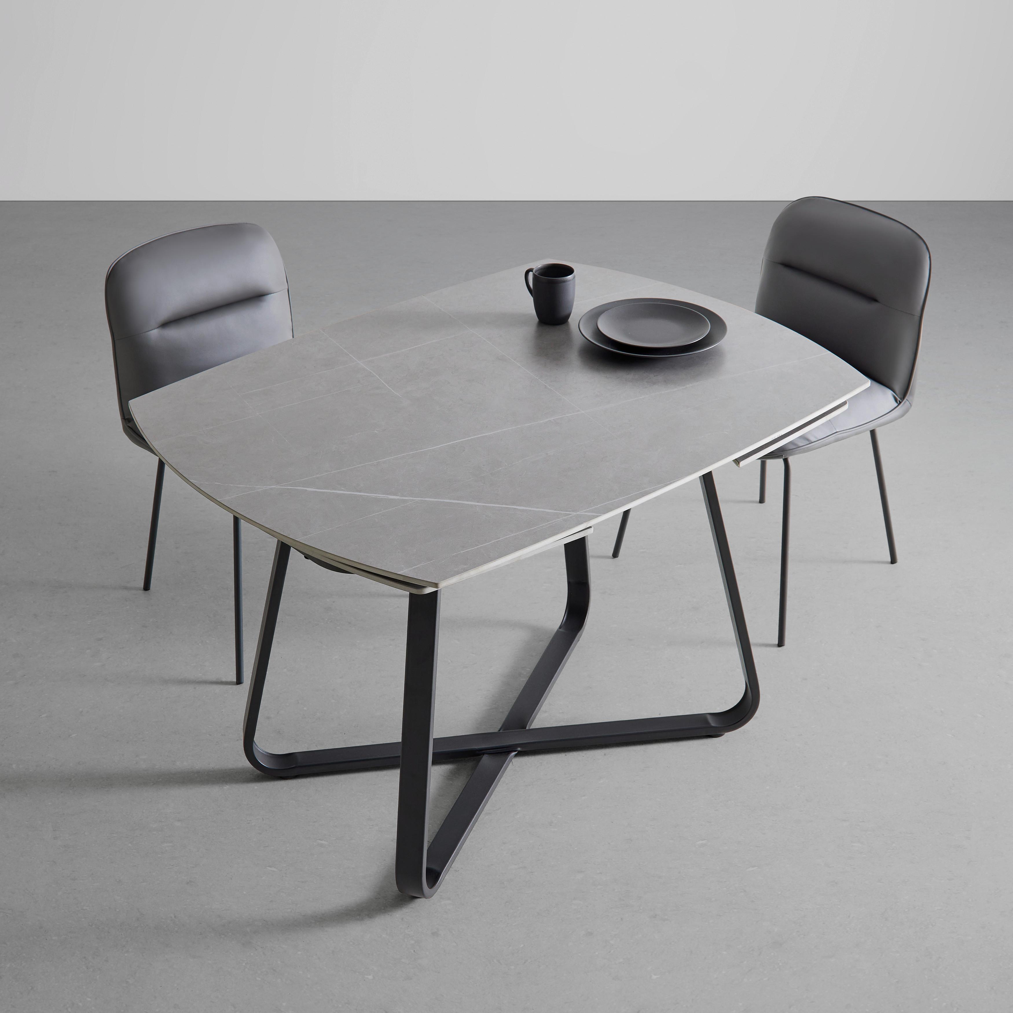 Rozkládací Jídelní Stůl Matera 160-220 Cm - černá, Moderní, kov/keramika (220-160/90/76cm) - Bessagi Home