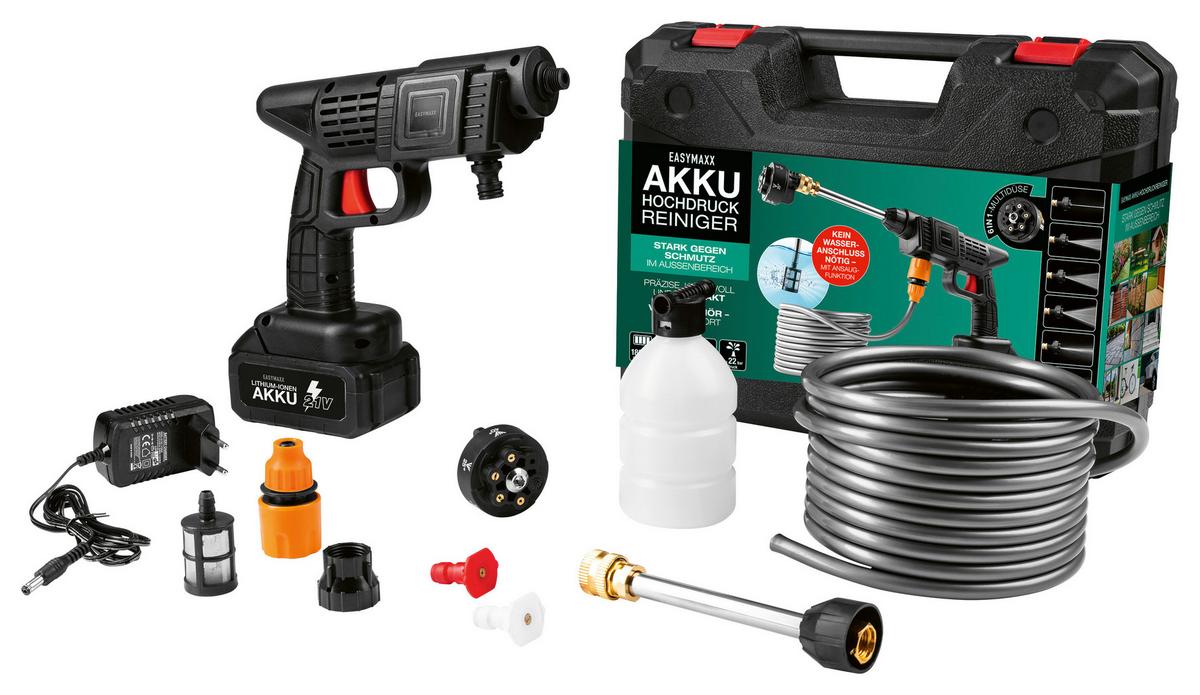 Hochdruckreiniger 19119 Easymaxx Akku-Hochdru - Schwarz, Basics, Kunststoff/Metall (42/7/23cm) - EASYMAXX