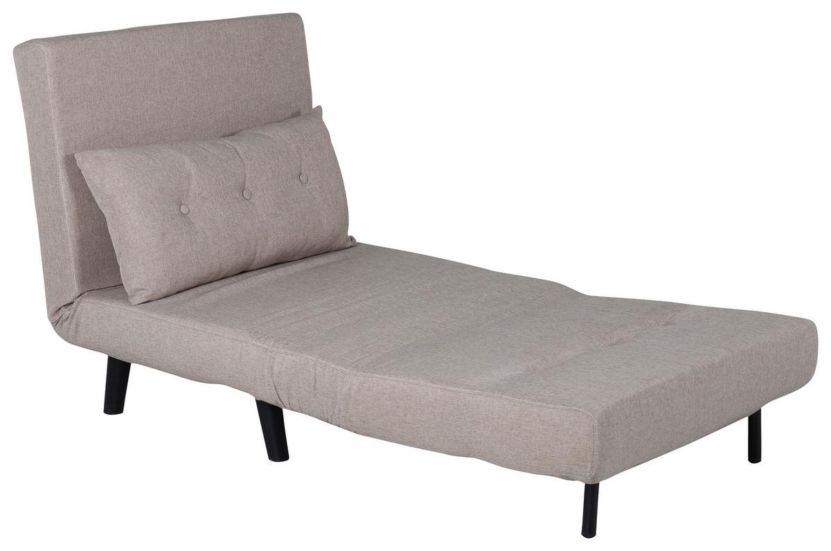 Schlafsessel Vicky - Beige/Schwarz, Design, Textil/Metall (70/88/80cm) - Livetastic