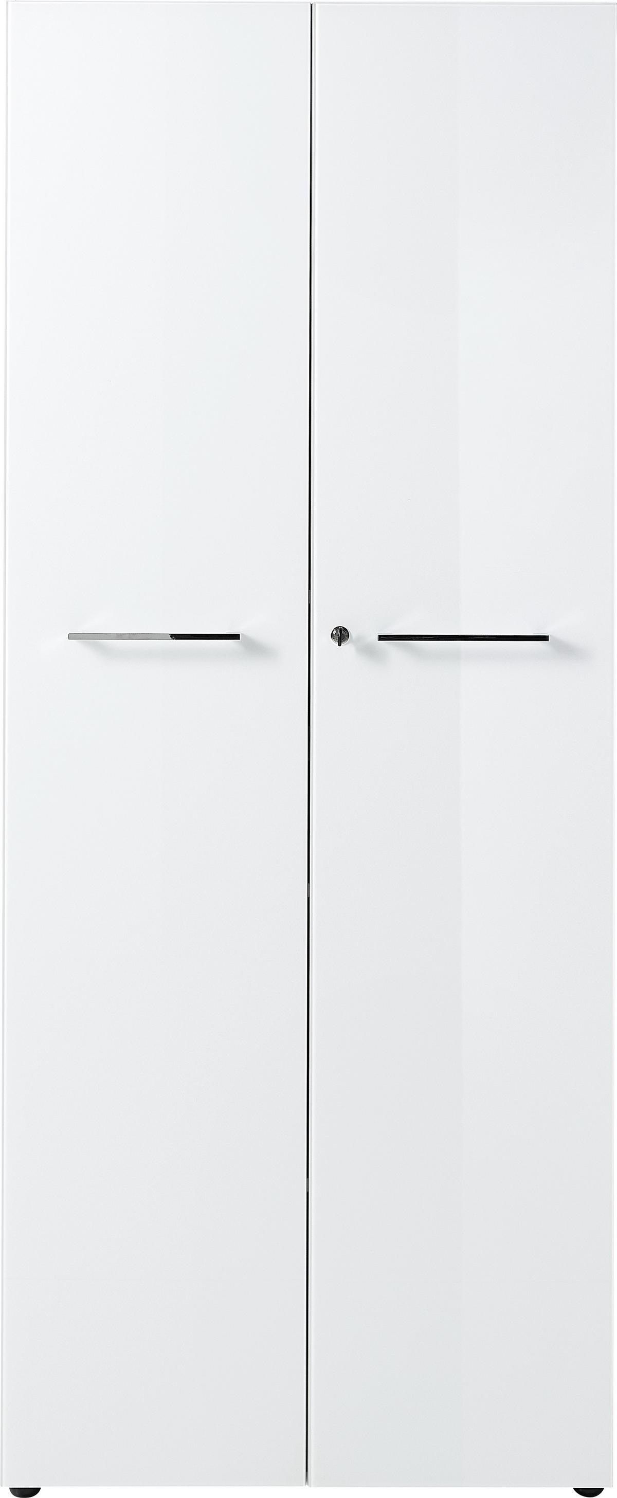 Aktenschrank Gw-monteria Weiß/eiche Dekor B: 80 Cm - Eichefarben/Weiß, MODERN, Glas/Holzwerkstoff (80/196/37cm) - Germania