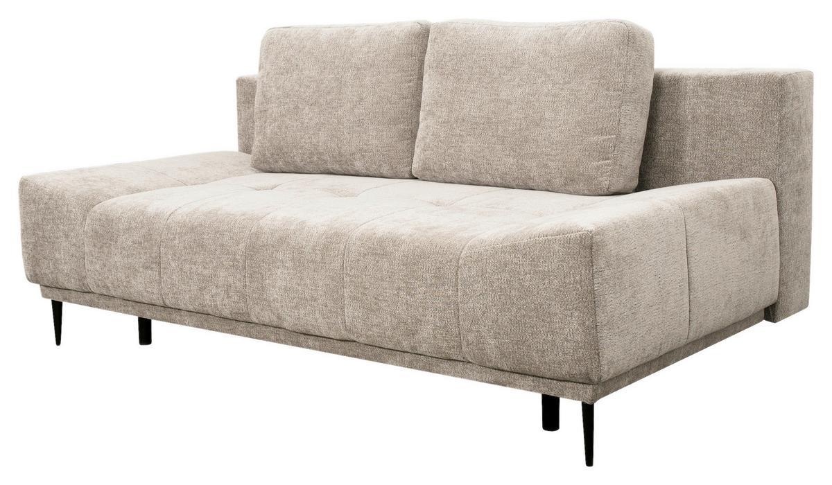 Schlafsofa Malpenza Beige B: 199 cm - Beige/Schwarz, Trend, Textil (199/91/110cm)