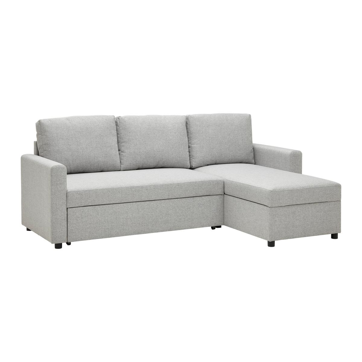 Rohová sedačka VICTORIA, oboustranná, světle šedá - šedá/černá, Moderní, kov/dřevo (215/82/145cm) - P & B