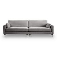 Viersitzer-sofa Venti Hellgrau B: 286cm - Hellgrau/Schwarz, Basics, Holz/Textil (286/92/97cm) - MID.YOU