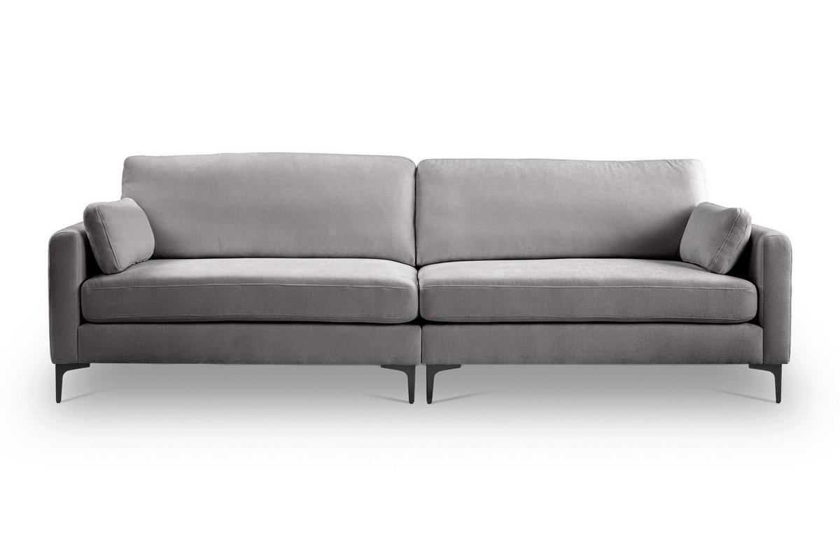 Viersitzer-sofa Venti Hellgrau B: 286cm - Hellgrau/Schwarz, Basics, Holz/Textil (286/92/97cm) - MID.YOU