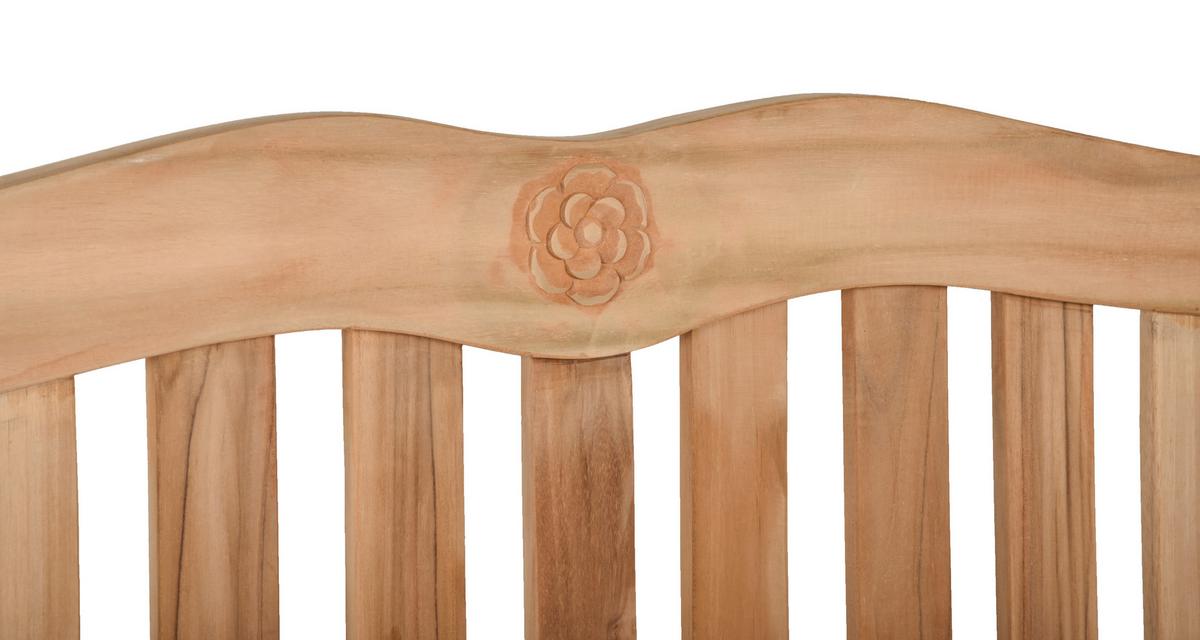Gartenbank Echtholz Teak 3-Sitzer Romang - Naturfarben, Basics, Holz (150/92/63cm)
