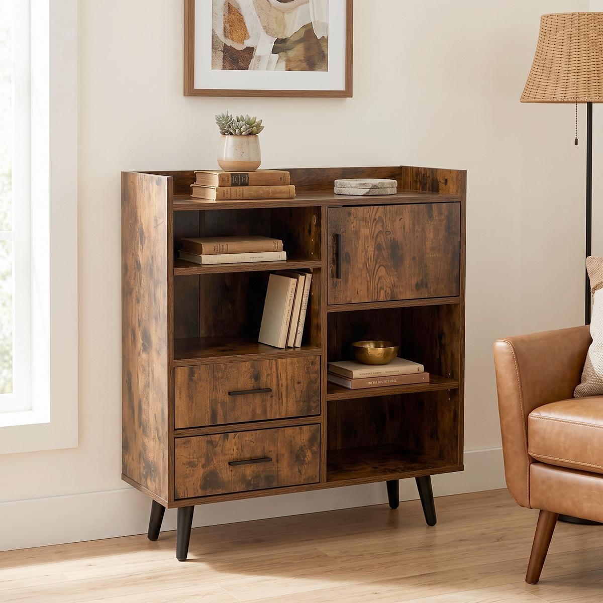 Kommode Myrdal Braun/Schwarz B: 80 cm - Schwarz/Braun, MODERN, Holzwerkstoff (80/90/30cm) - MID.YOU
